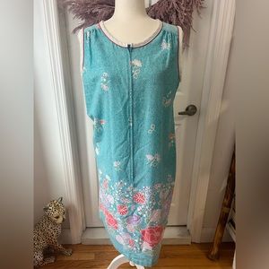 Vintage blue floral blue shift dress